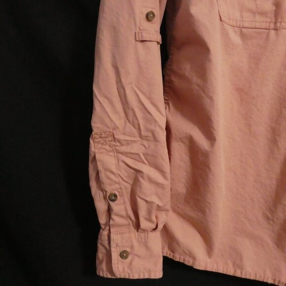 JOE FRESH medium Pink Button-Up Shirt With Shoulder & Sleeve Roll Tabs & Pockets - Picture 6 of 15